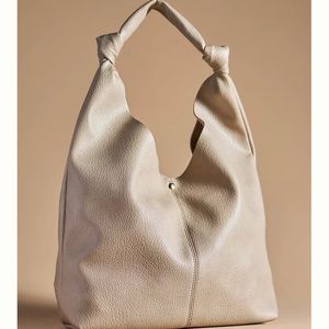 The Love Knot Faux Leather Bag Anthropologie NEW with tags taupe